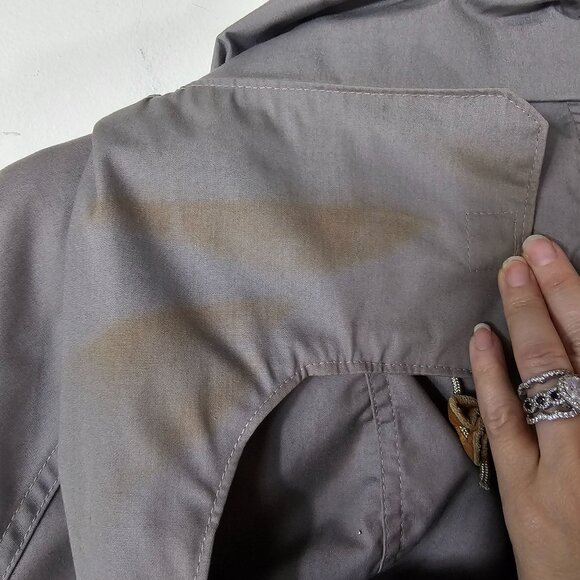 VTG 80s Woolrich Mens Mushroom Gray Thermal Parka L Hooded Pockets Outdoor - Picture 6 of 15